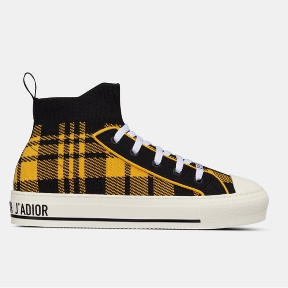 Dior WALK'N'DIOR SNEAKER Yellow and Black Check'n'Dior Technical Mesh - Picture 2 of 11